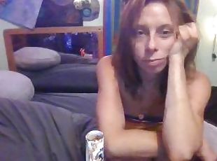 amatør, milf, mor, blond, webcam, moder, lille, rygende, realitet, tatovering