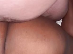 cul, levrette, orgasme, amateur, ébène, interracial, ados, couple, point-de-vue, bite