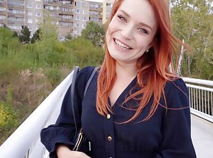 Redhead Clemence Audiard enjoys while sucking a dick - POV