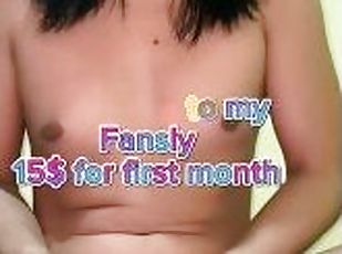 asiatisk, masturbation, shemale, amatör, cumshot, avrunkning, transa, ladyboy, smutsig, sprut