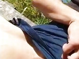 (trailer)me FLASHING and JERKING my cock risky in PUBLIC forest (tr...