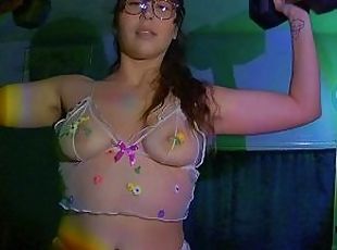 lunettes, poilue, amateur, babes, ados, latina, lingerie, mignonne, danse, fétiche