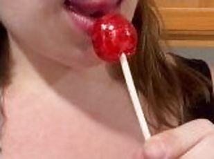BBW stepmom MILF lollipop taste
