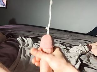 énorme, masturbation, amateur, ejaculation-sur-le-corps, énorme-bite, branlette, secousses, massive, solo, bite