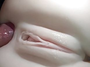 Sexual close-up, penis penetrating snow-white ass