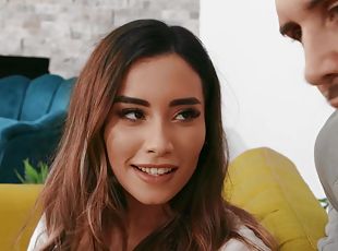 Sensual fucking with beautiful Aria Lee ends with cum in mouth
