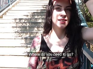 Amateur video of brunette GF Anna De Ville having outdoor sex