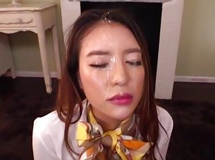 Facial ends Japanese doll's restless oral play in such marvelous an...