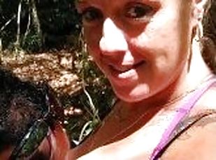 Cute girl flashes her tits in public on spring break so I start suc...