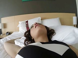 Big ass brunette gets smashed doggy style in POV