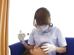 Busty Japanese doctor treats guy with different treatment
