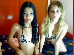 Two sexy teen babes in bikini running the show with their looks