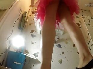 No Panties in a Pink Dress Hot Raver Girl goes Clubbing to Night Cl...