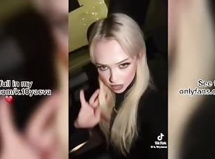 Sexy Russian bitch smokes in the car and gets fucked hard and gives...