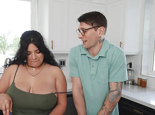 Chubby Latina mom shares tasty inches with her stepdaughter for ser...