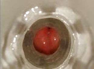 Extreme close-up of the inside of a fleshlight whilst I fuck it and...