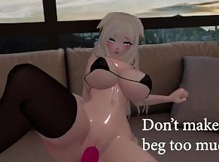 Vtuber Kanako is horny for your dick! Will you help this cat girl? ...