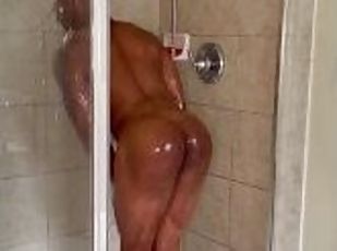 mandi, amatir, homo, hitam, mandi-shower, seorang-diri, berotot, tato