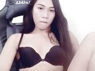 asiatisk, svær, onani, amatør, cumshot, handjob, alene, pikk