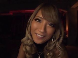 Blonde Japanese chick sucks her fortunate friend's erected dick