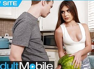 ADULTMOBILE - Alex Jett Practices Fucking A Fruit Before Fucking Hi...