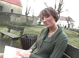 Lucky Day Out with Sexy Short-Haired Girl in POV Clip