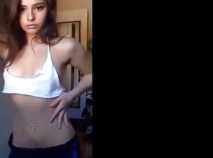 Beautiful teen brunette make a sexy show on cam. she's teasing her ...