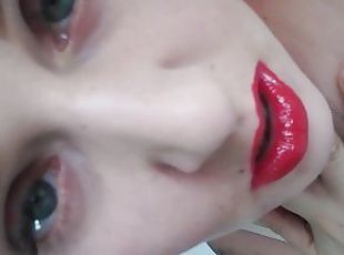 Red Lips, Green Eyes, Blonde Hair PREVIEW (Full video @ManyVids: embermae)