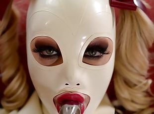 Latex Wonderland - Sex Goddess Sucks Vibrator in Full Attire - Porn...