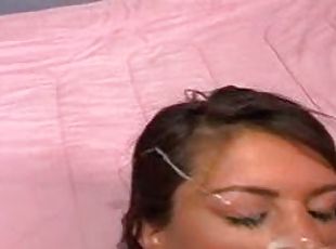 Girls taking hot cumshots on their faces