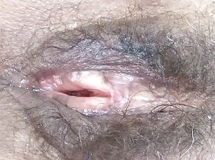 After the beach, the owner of the hotel licks my hairy pussy, look ...