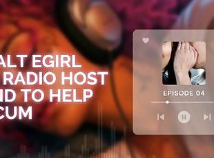 Hot E-Girl Asks Radio Host Friend to Help Her Cum