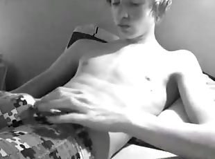 Perfect twink films himself jerking off solo