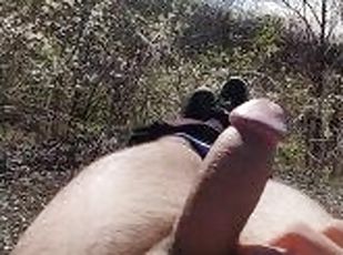 POV Naughty Hiker Got an Erection and Had to Masturbate in the Publ...
