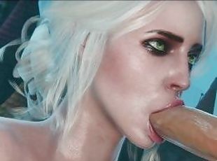 Witcher Ciri Giving a Quick Blowjob