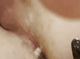 Male solo anal masturbation milking prostate massage, anal dildo, a...