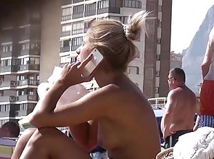 amatör, kam, plaj, sapık-voyeur, bikini, üstsüz