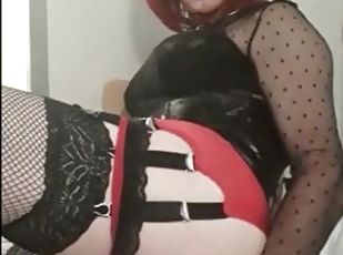 masturbieren, transsexueller, dilettant, anal-sex, spielzeug, schwer, latina, hintern, latex, allein