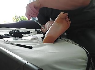 Tickle Torture For Scarlett - Tickle Toy Testing From The Foot Feti...