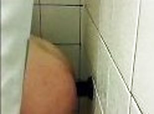 Slut Caught In The Shower By Her Roommate Fucking Her Ass With A Su...