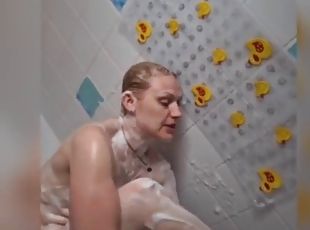 banyo-yapma, amatör, orta-yaşlı-seksi-kadın, avrupalı, sarışın, euro, duş
