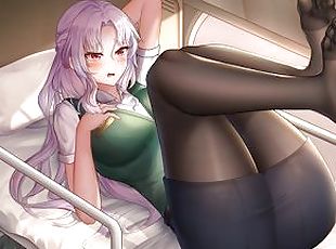 Fucked a hot girl in pantyhose while riding on a train  Hentai unce...