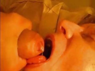 This grandma really like to receive cum in mouth and taste it