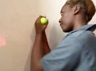 Ebony Black SchoolGirl & Onlyfans Girl Model Wall Sucks / Blowjob N...