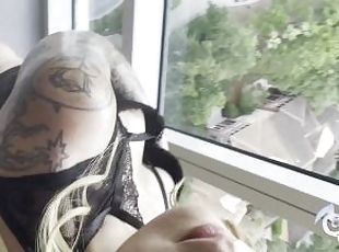 rit, velik-penis, medrasno, milf, ritka, blond, perilo, tattoo, kurac