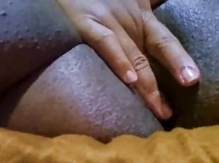 Horny ebony gets multiple orgasms while masturbating her clit