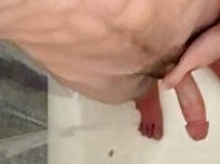 stroking my cock while Showering