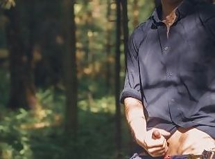 Handsome man Noel Dero decided to masturbate in the woods because h...