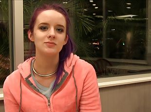 Meet a purple-haired blue-eyed hottie Jessica and listen to her talk