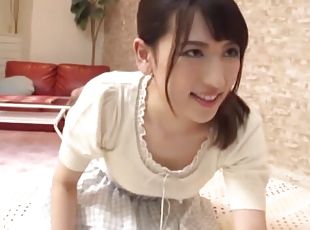 Small boobs Japanese cutie opens her legs to be fucked gently